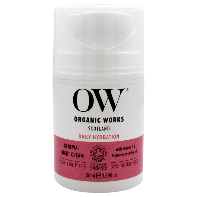 Daily Hydration Renewal Night Cream by Organic Works for Unisex - 1.69 oz Cream, See Description, hi-res image number 0