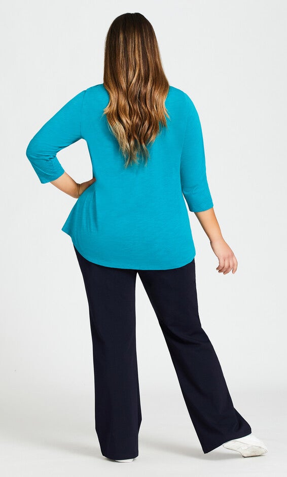 Pima Bootleg Legging Navy - average, , alternate image number 2