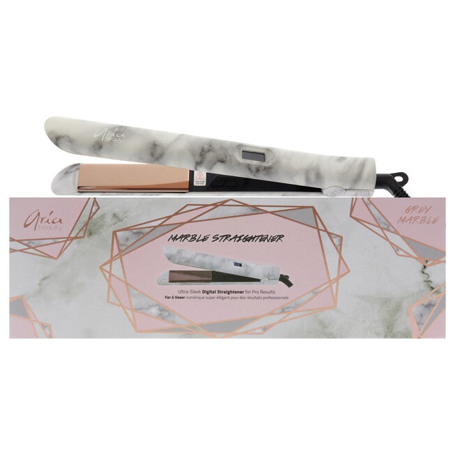 Digital Hair Straightener - Grey Marble by Aria Beauty for Women - 1 Inch Flat Iron, NA, hi-res image number null