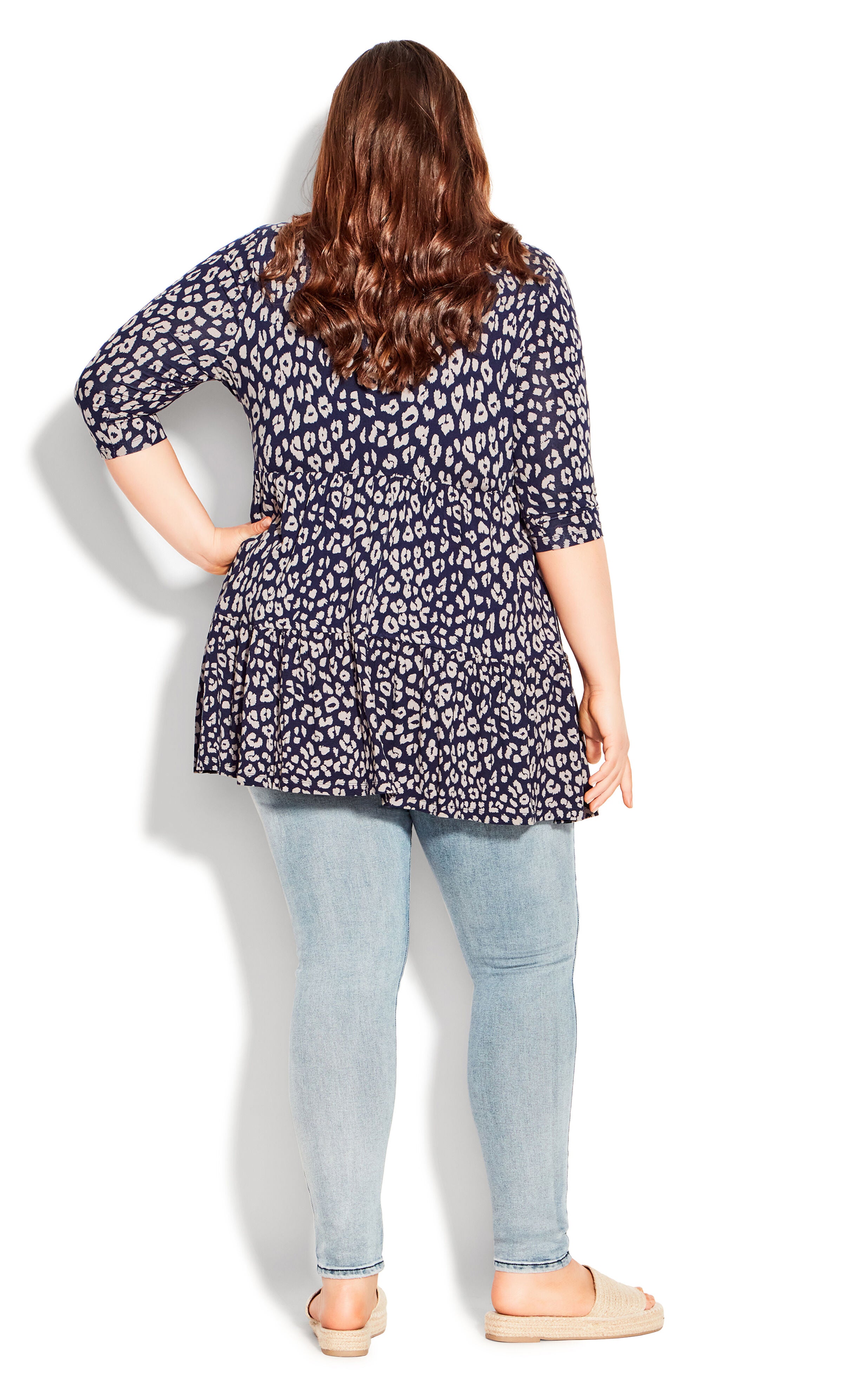 Amaya Print Tunic - navy animal, , alternate image number 3
