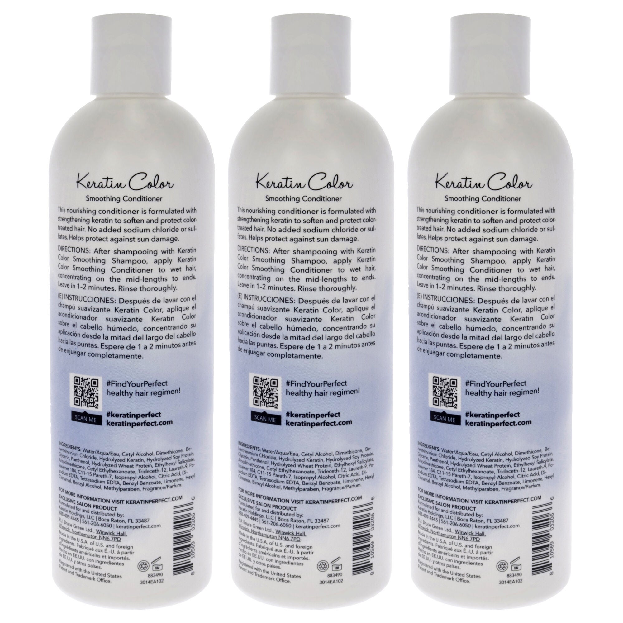 Keratin Color Conditioner by Keratin Perfect for Unisex - 12 oz Conditioner - Pack of 3, , alternate image number 3