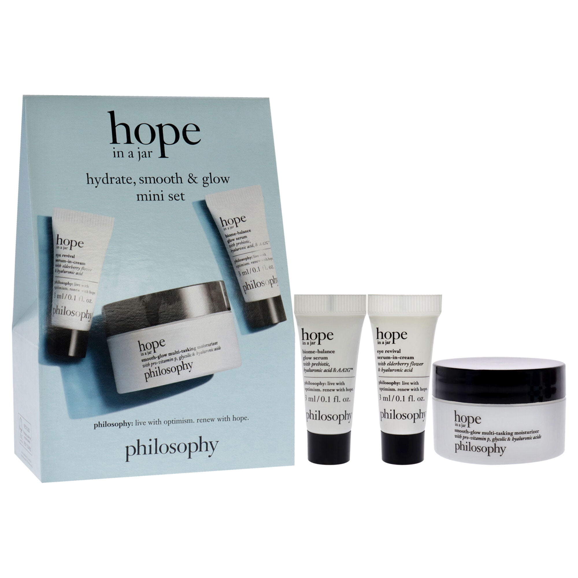 Hope In A Jar Hydrate Smooth and Glow Mini Set by Philosophy for Unisex - 3 Pc Gift Set, See Description, alternate image number 4