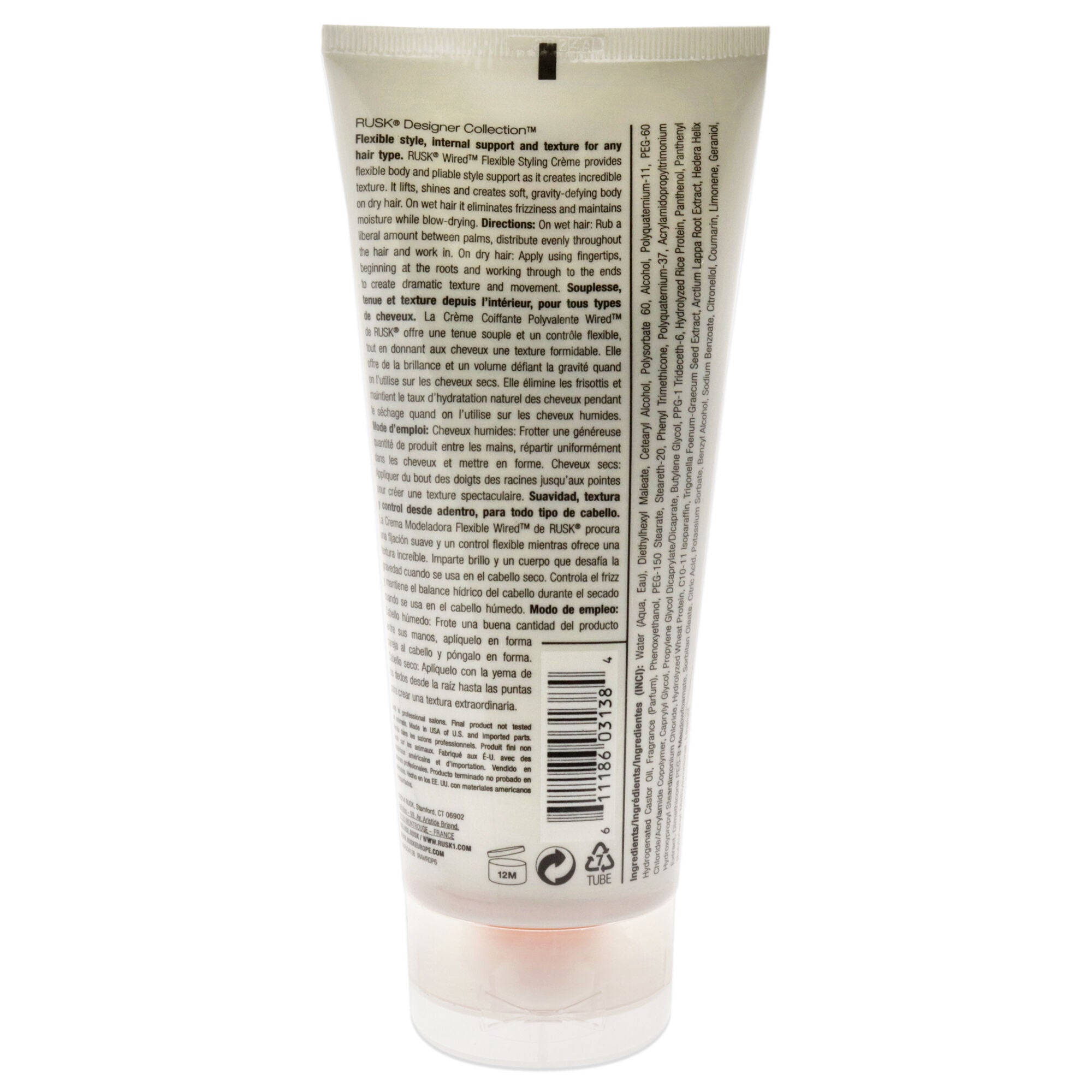 Wired Flexible Styling Creme by Rusk for Unisex - 6 oz Cream, See Description, alternate image number 2