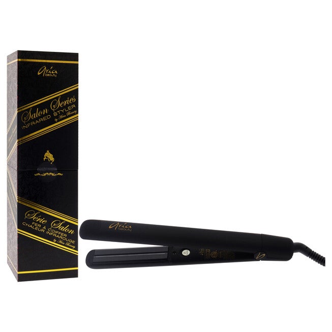 Infused Ceramic Plates Hair Straightener - Black by Aria Beauty for Women - 1 Pc Flat Iron, NA, alternate image number null