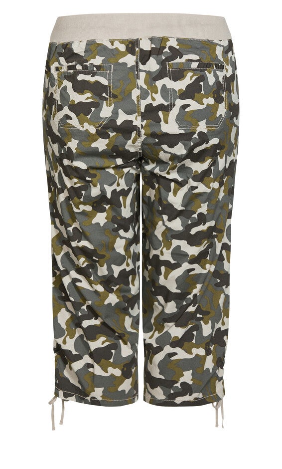 Cotton Cinch Print Capri - camo, , alternate image number 6