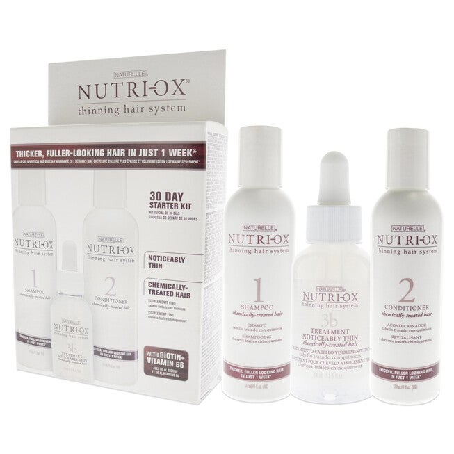 Extremely Thin Chemically Treated Hair Starter Kit by Nutri-Ox for Unisex - 3 Pc Gift Set 6oz Shampoo, 6oz Conditioner, 1.5oz Treatment, , alternate image number 8