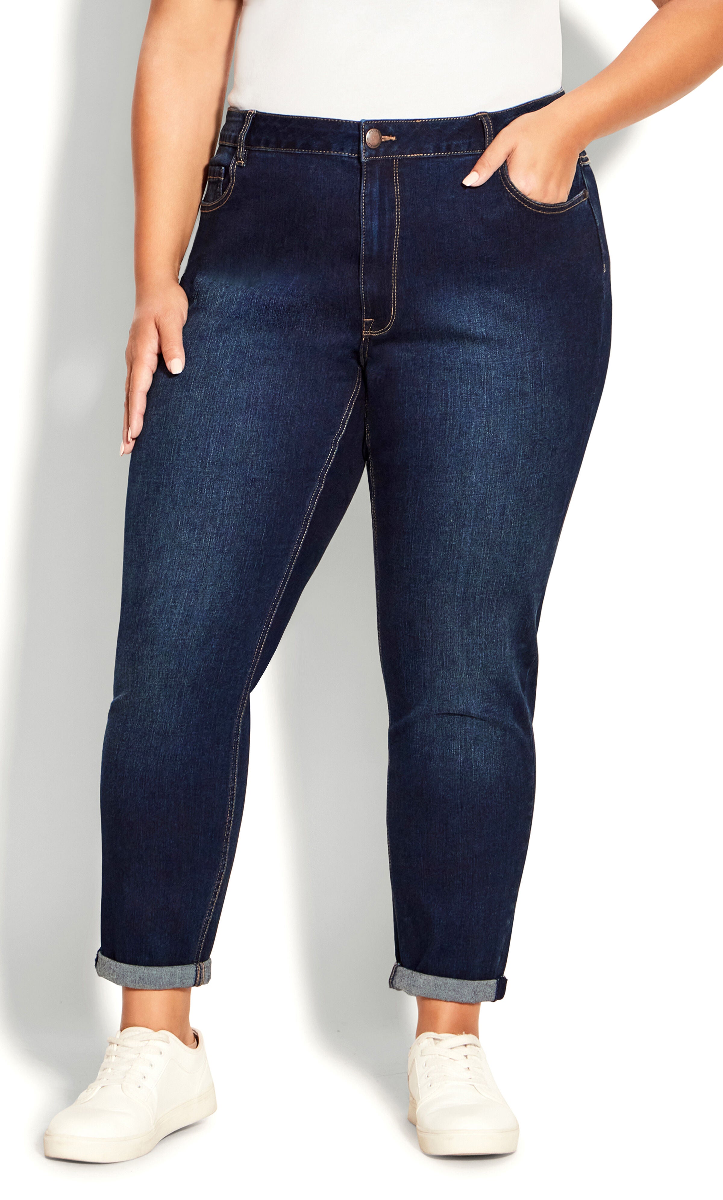 Stretch Girlfriend Jean Dark Wash - tall, , alternate image number 1