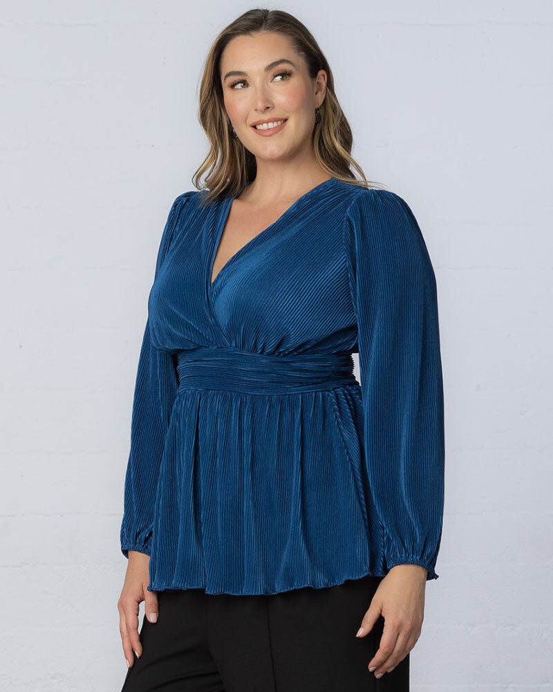 Pleated Perfection Tunic Top, Teal Topaz, alternate image number 2