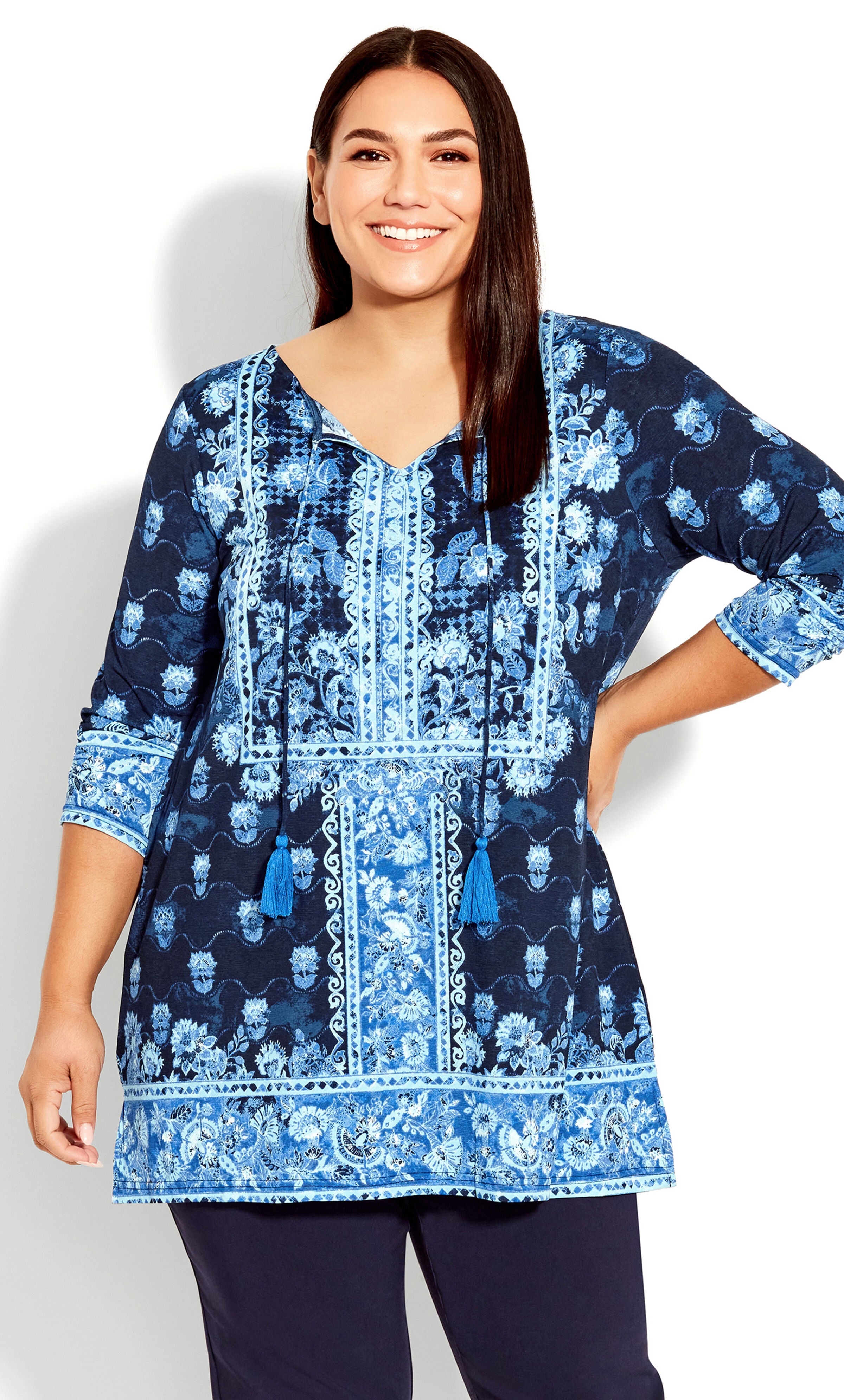 Treasured Placement Tunic - navy, Blue, hi-res image number 0