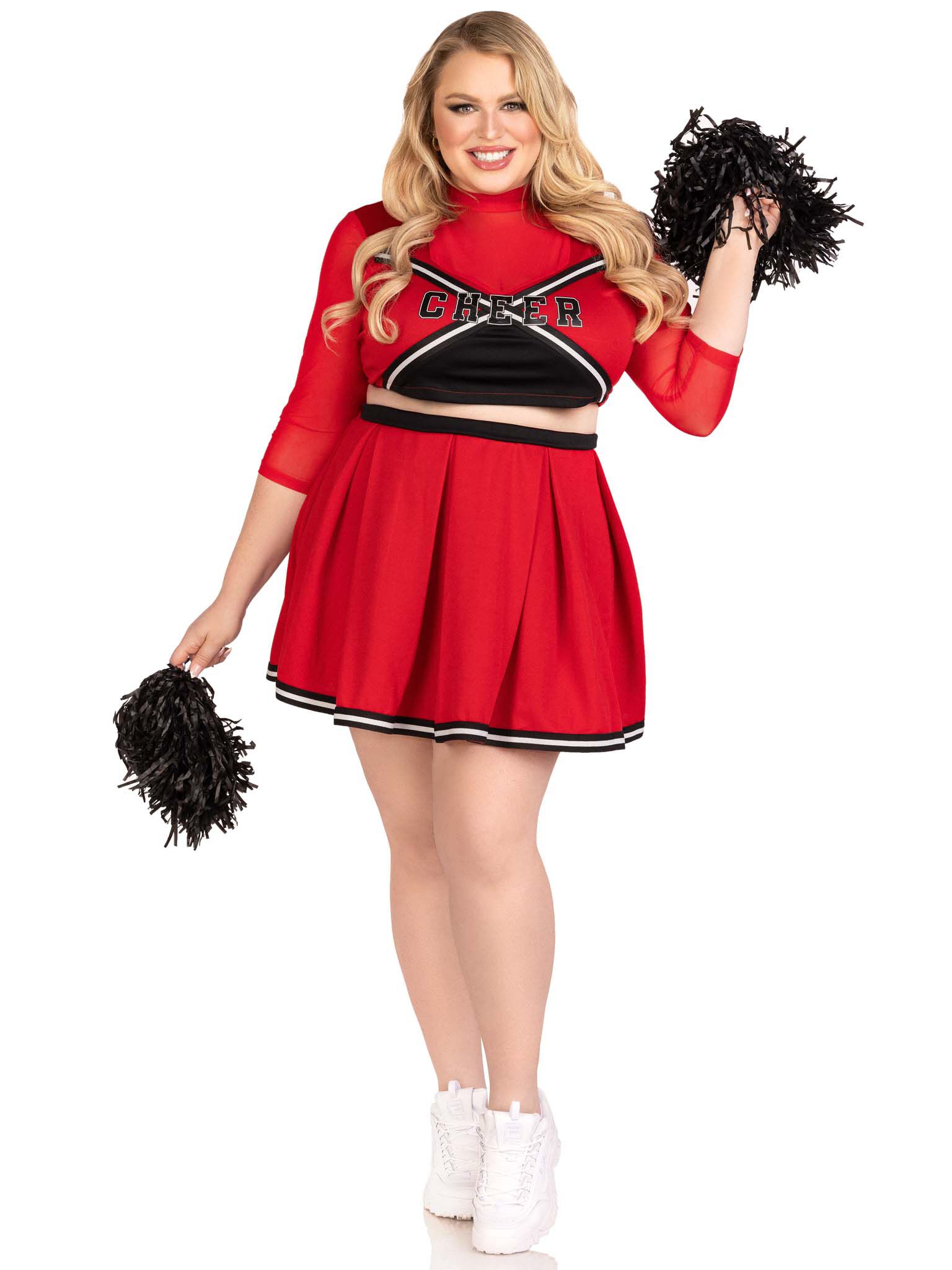 Varsity Cheerleader Costume, Red, alternate image number 2