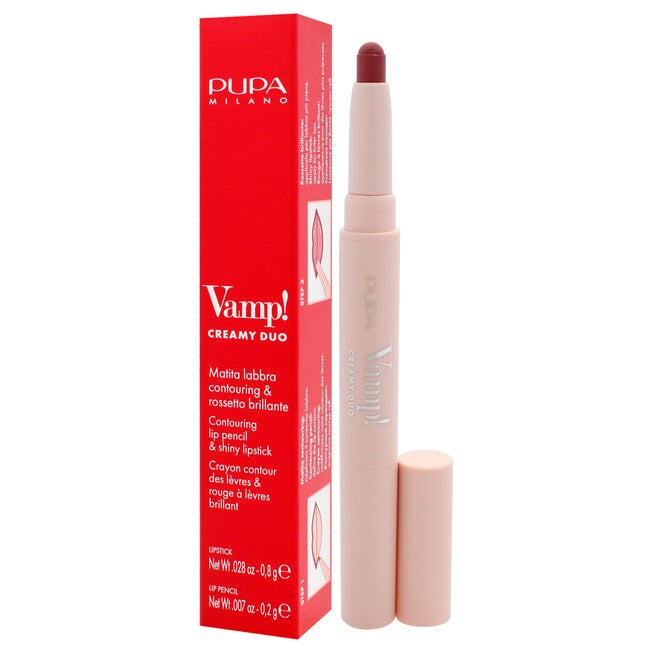 Vamp! Creamy Duo Contouring Lip Pencil and Shiny Lipstick - 008 Vintage Rose by Pupa Milano for Women - 0.035 oz Makeup, See Description, alternate image number 3