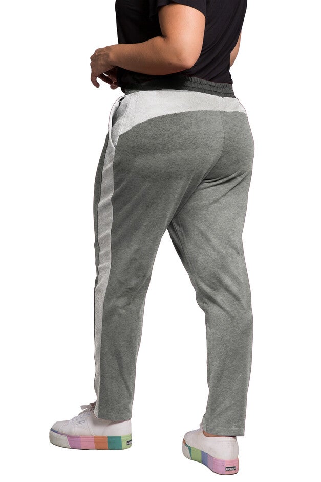 Women's Plus Size French Terry Reverse Side Panel With Pockets French Terry Trouser Jogger, , alternate image number null