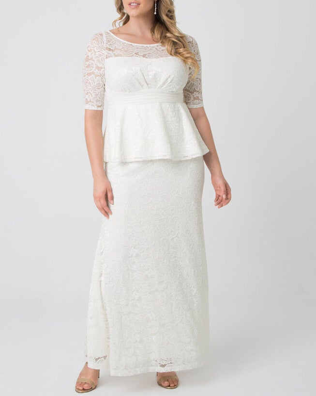 Poised Peplum Wedding Gown, IvoryCream, hi-res image number null