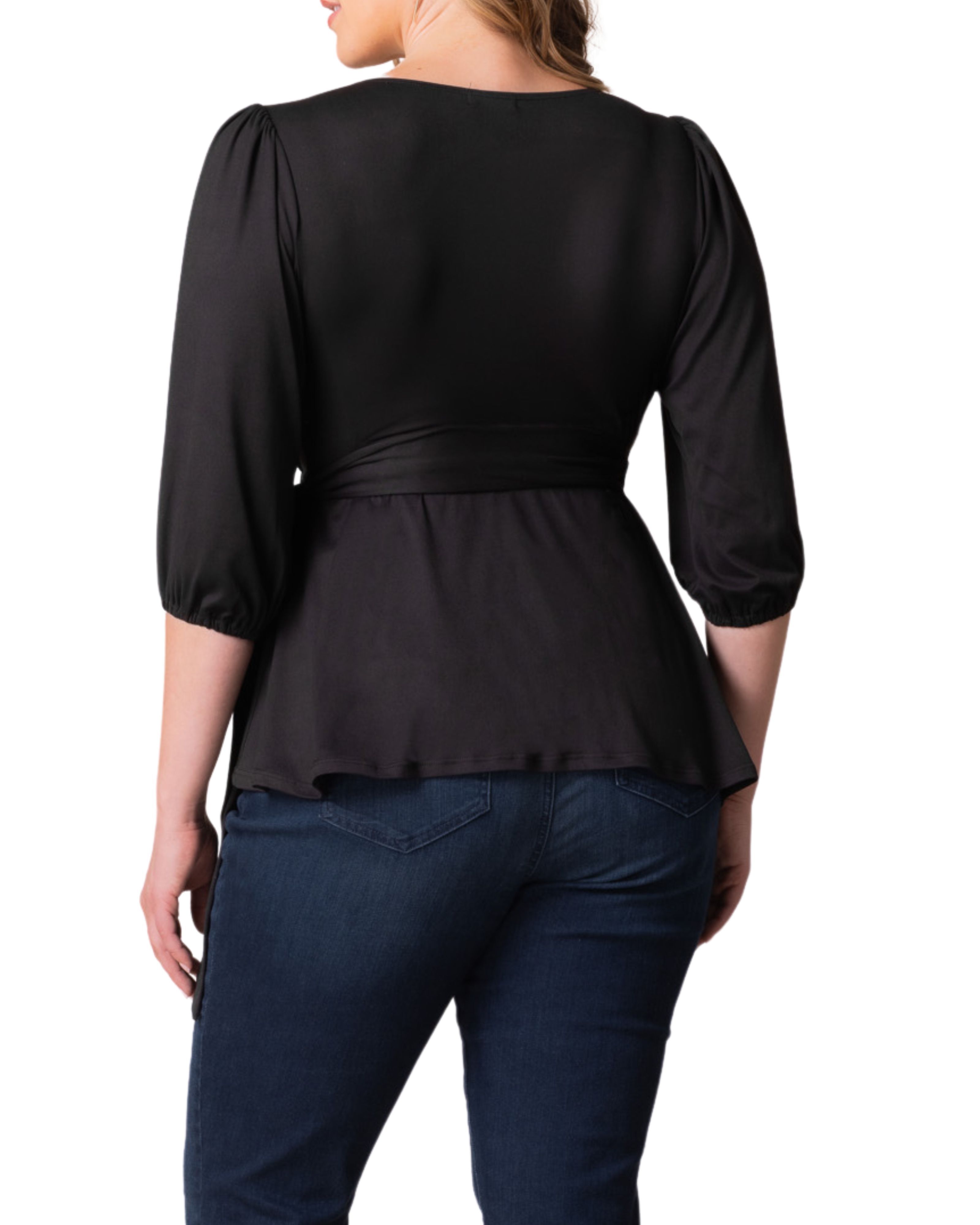 Nina Wrap Top, BLACK NOIR / Black, alternate image number 1