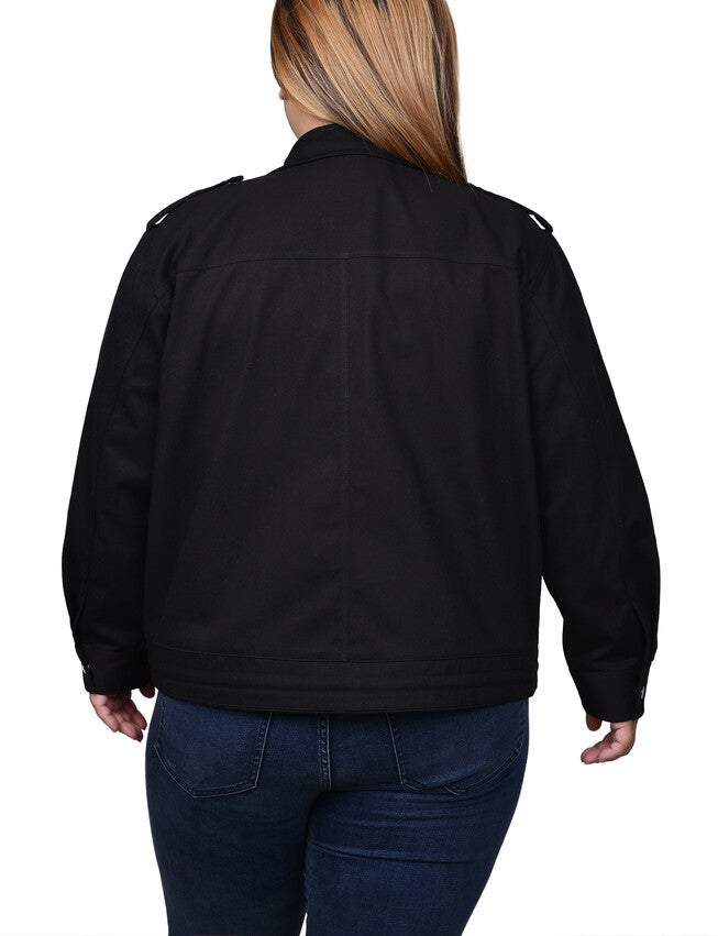 Long Sleeve Twill Jacket, , alternate image number 1