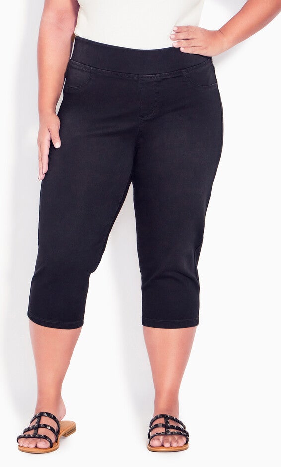 Butter Denim Pull On Jean Black - crop, , alternate image number 1