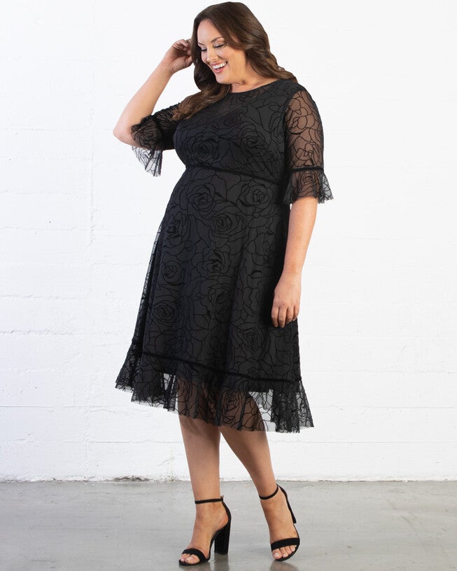 Francesca Cocktail Dress, Midnight Rose Garden, alternate image number 1