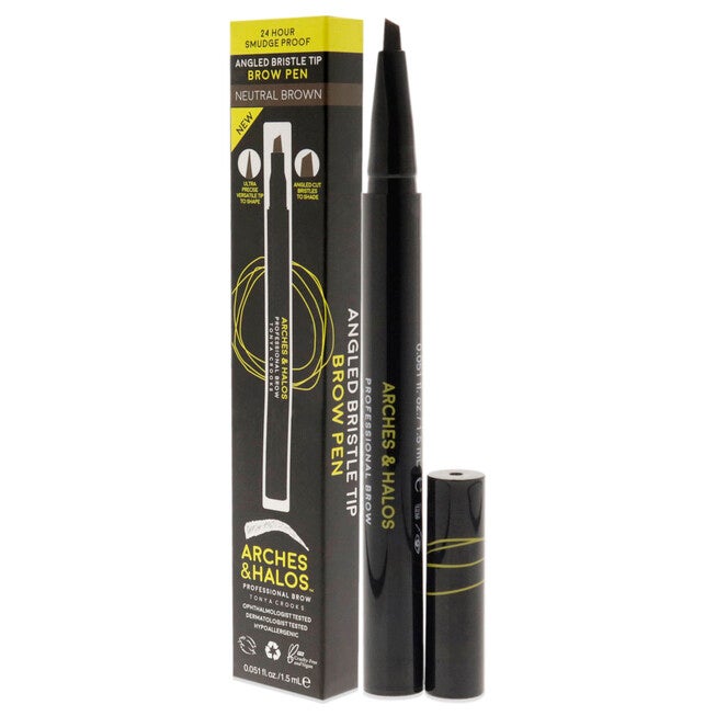 Angled Bristle Tip Waterproof Brow Pen - Neutral Brown by Arches and Halos for Women - 0.051 oz Eyebrow Pencil, , alternate image number 7