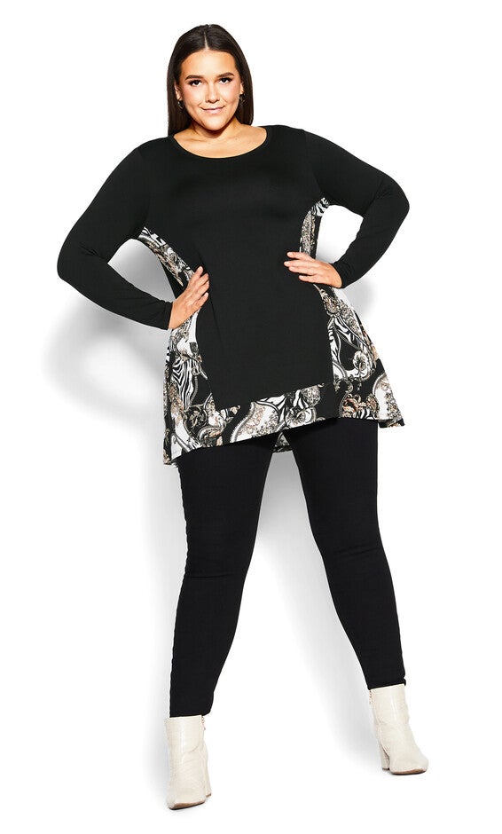 Elsa Print Tunic - black, , alternate image number 1