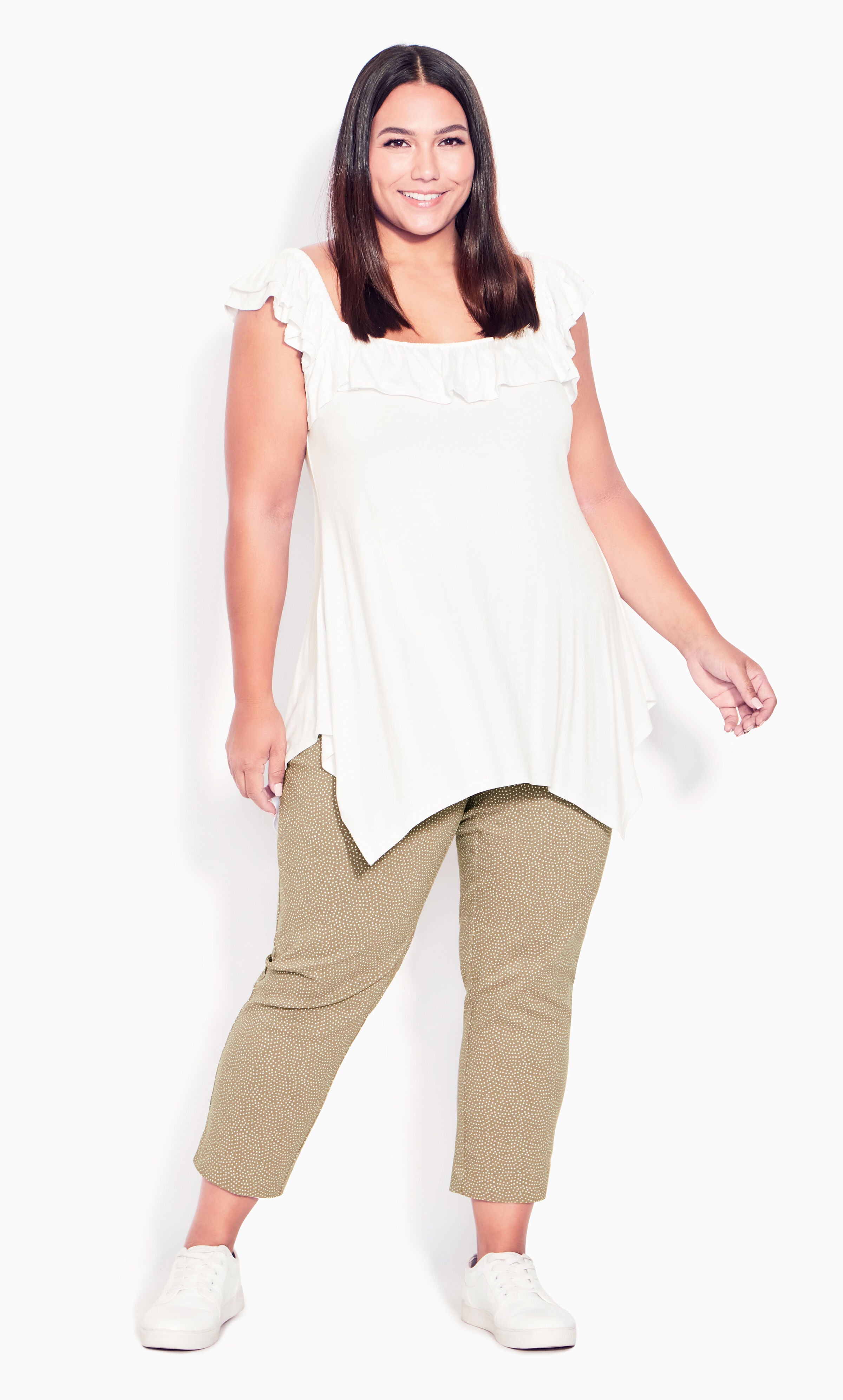 Super Stretch Crop Pant - taupe spot, Brown, hi-res image number 0