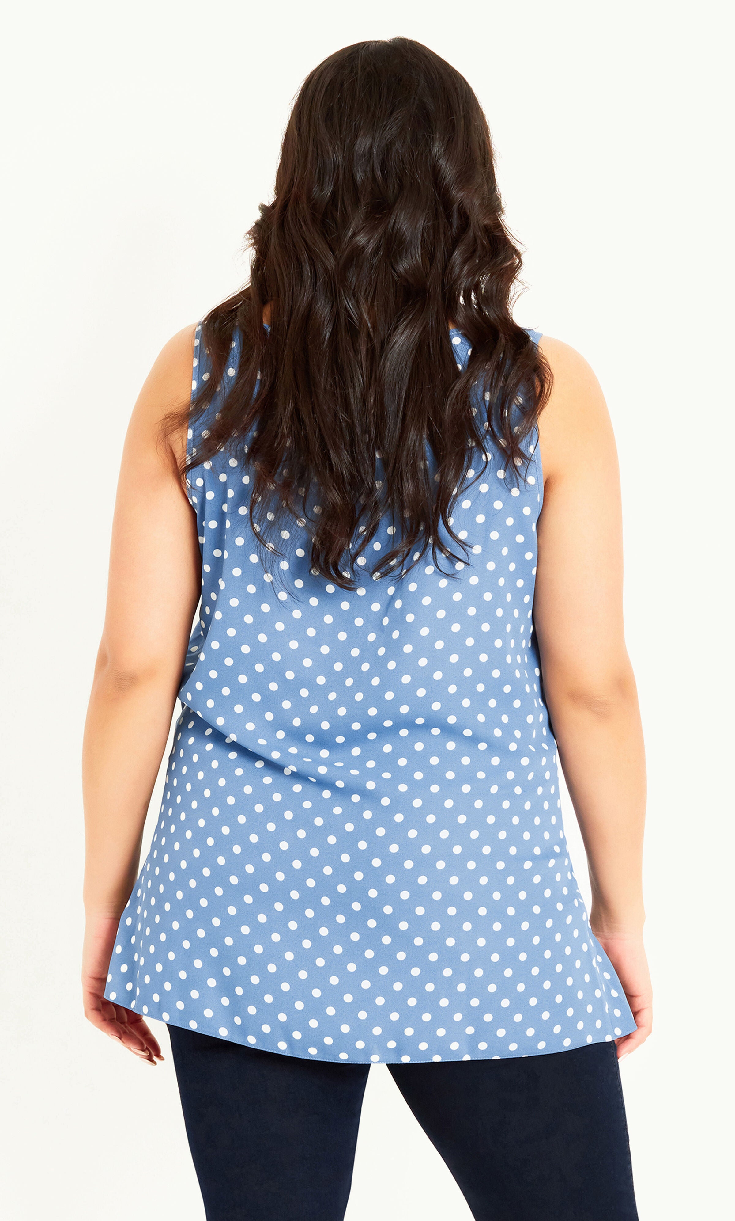 Spot Print Vest - blue, Blue, hi-res image number 0