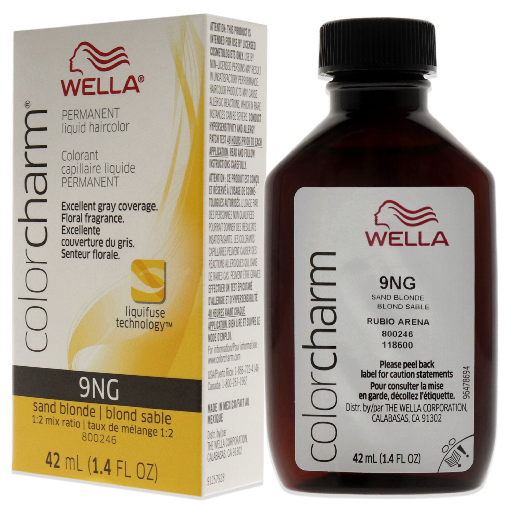Color Charm Permanent Liquid Hair Color - 9NG Sand Blonde by Wella for Unisex - 1.42 oz Hair Color, See Description, alternate image number 3