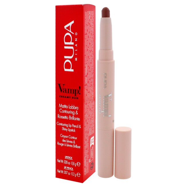 Vamp! Creamy Duo Contouring Lip Pencil and Shiny Lipstick - 005 Deep Nude by Pupa Milano for Women - 0.035 oz Makeup, See Description, alternate image number 2