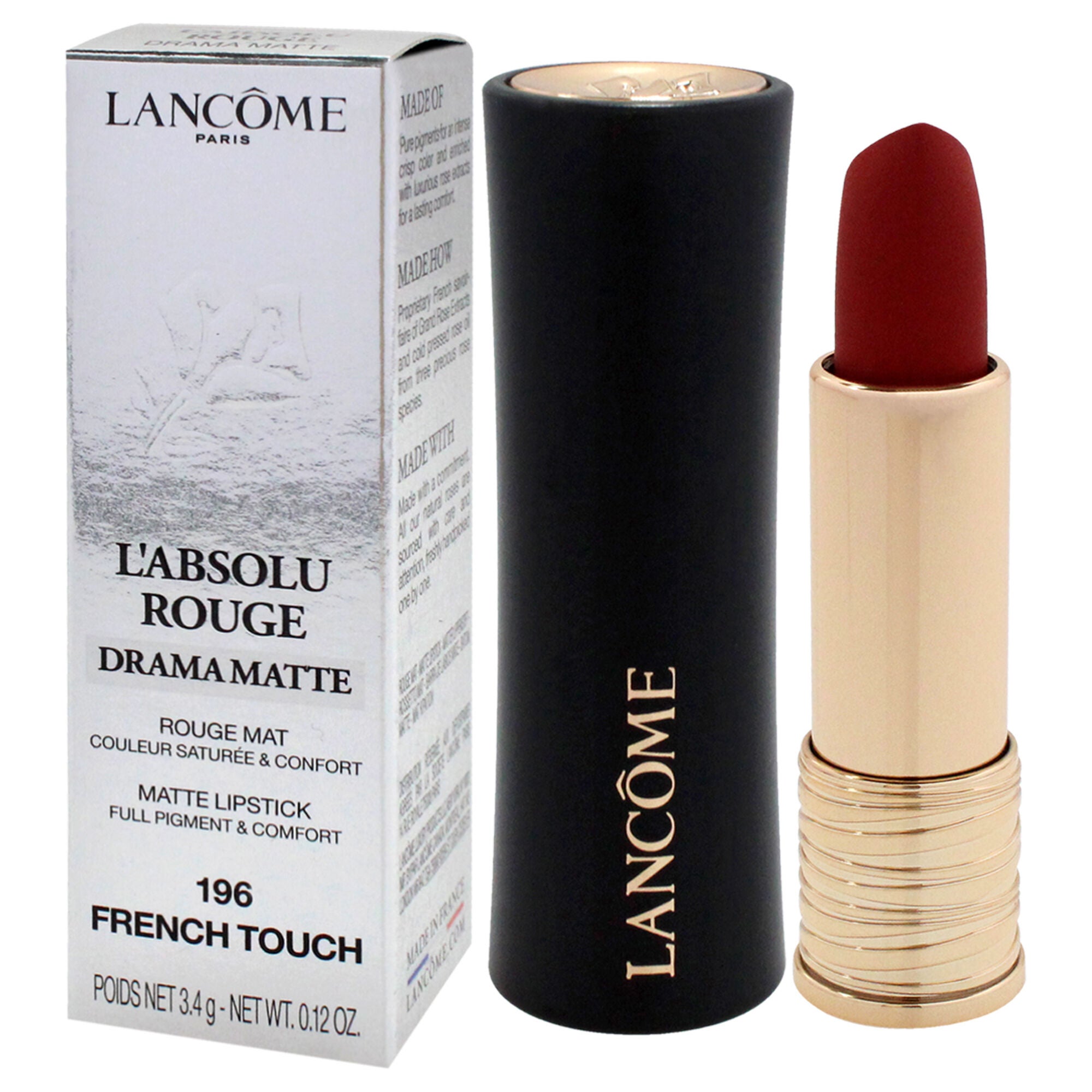 LAbsolu Rouge Drama Matte Lipstick - 196 French Touch by Lancome for Women - 0.12 oz Lipstick, See Description, alternate image number 2