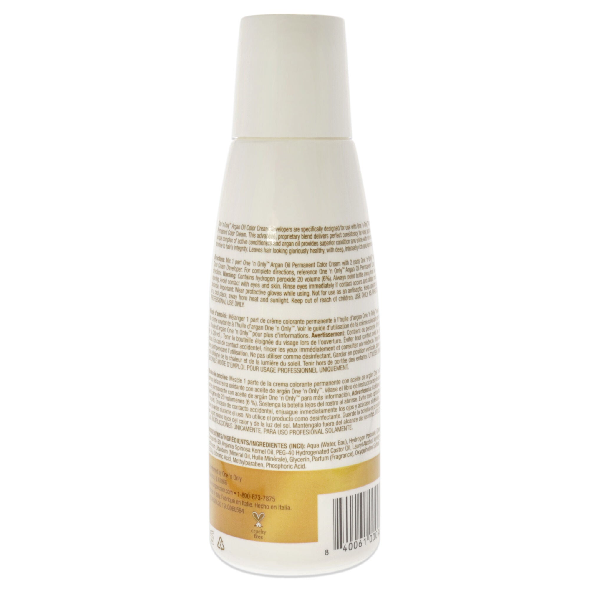 Argan Oil Hair Color Cream Developer - 20 Volume by One n Only for Unisex - 6 oz Lightener, See Description, alternate image number 2