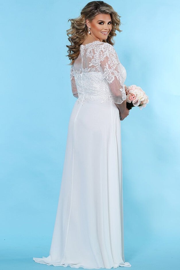 Faye Plus Size Wedding Dress with Sleeves, , alternate image number null