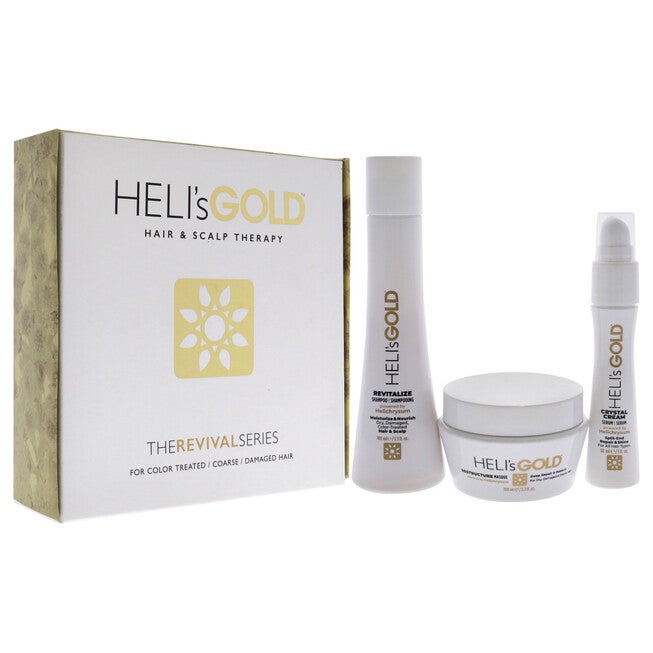 The Revival Series Travel Kit by Helis Gold for Unisex - 3 Pc 3.3oz Revitalize Shampoo, 3.3oz Restructure Masque, 1oz Crystal Cream, , alternate image number 5
