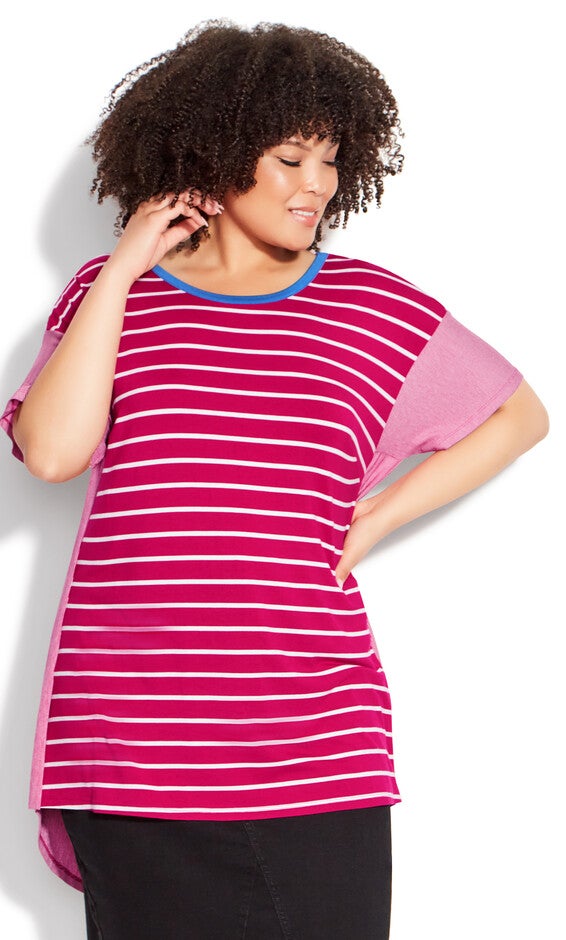 Jaycee Stripe Top - watermelon, , alternate image number 2