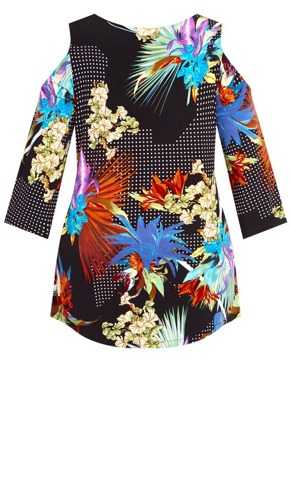 Cold Shoulder 3 Bar Border Top - black, , alternate image number 5