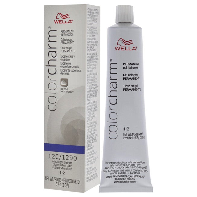Color Charm Permanent Hair Color Gel - 12C 1290 Ultra Light Blonde by Wella for Unisex - 2 oz Hair Color, NA, alternate image number null