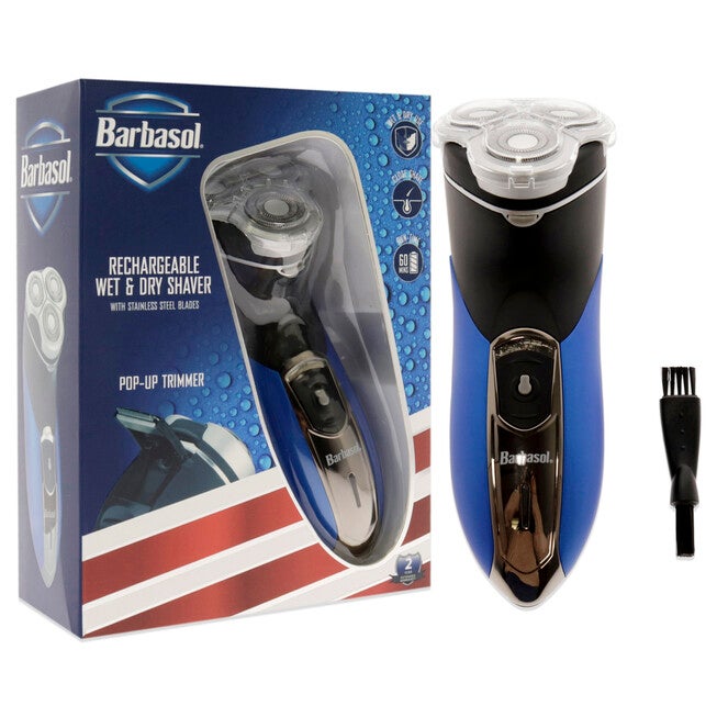 Rechargeable Wet and Dry Shaver - Gray-Blue by Barbasol for Men - 1 Pc Trimmer, See Description, alternate image number 1