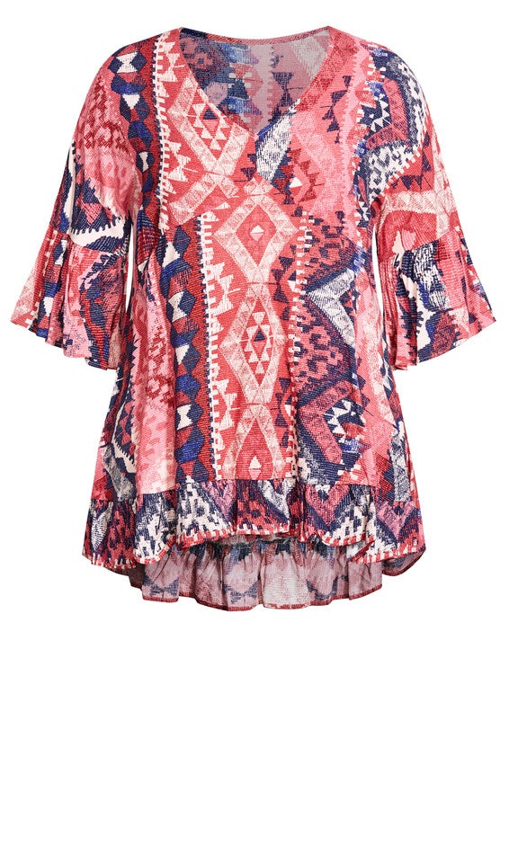 Harper Print Tunic - coral, , alternate image number 4