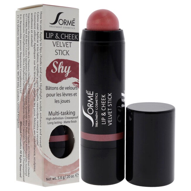 Lip and Cheek Velvet Sticks - Shy by Sorme Cosmetics for Women - 0.20 oz Makeup Sticks, See Description, alternate image number 2