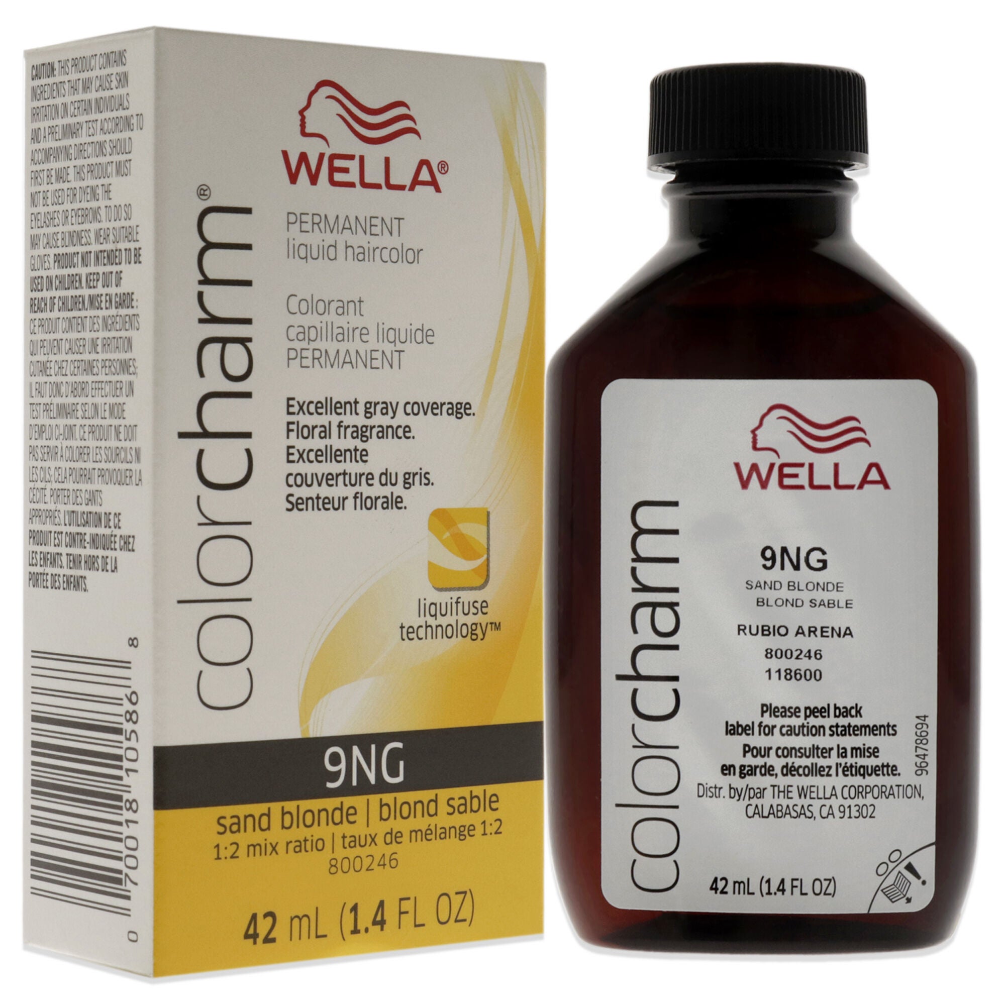 Color Charm Permanent Liquid Hair Color - 9NG Sand Blonde by Wella for Unisex - 1.42 oz Hair Color, See Description, alternate image number 2