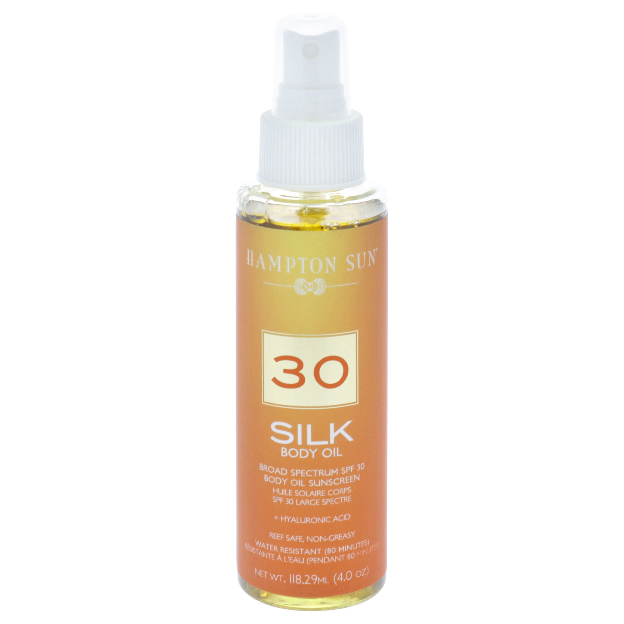 Silk Body Oil SPF 30 by Hampton Sun for Unisex - 4 oz Oil, See Description, hi-res image number 0