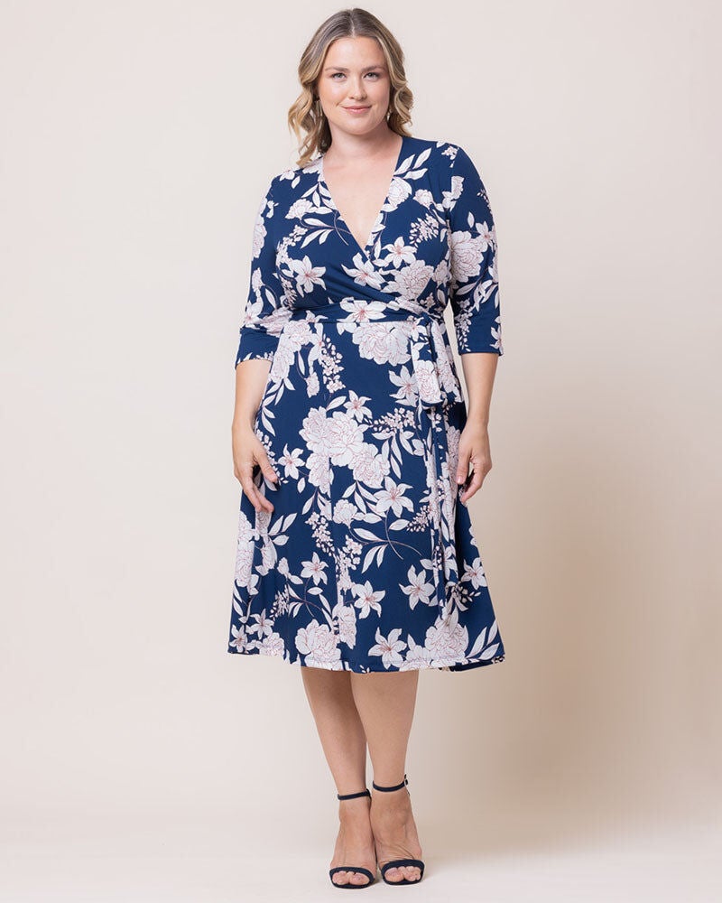Signature Print Wrap Dress, Lily  Peony Print, alternate image number 2