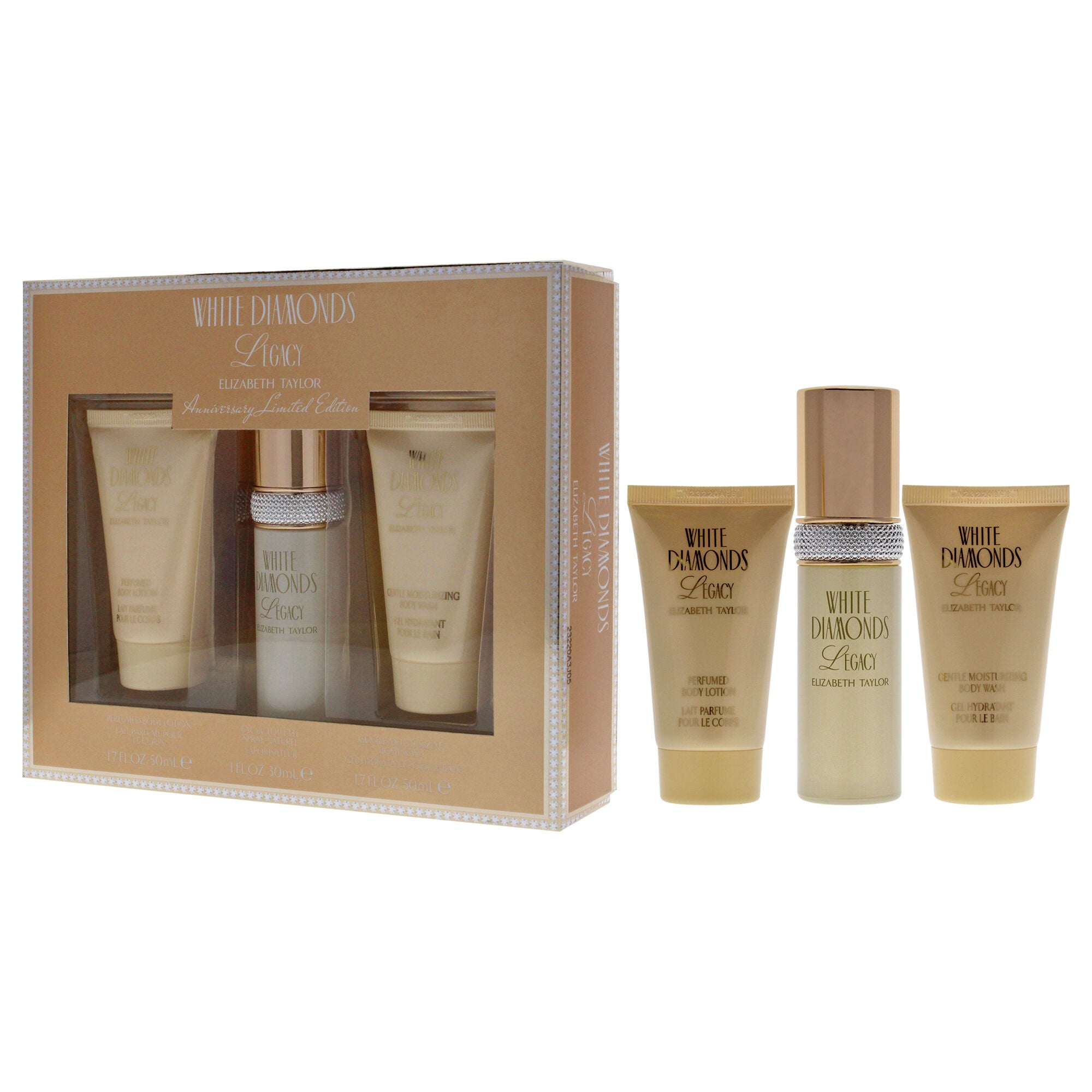 White Diamonds Legacy by Elizabeth Taylor for Women - 3 Pc Gift Set 1oz EDT Spray, 1.7oz Body Wash, 1.7oz Body Lotion, See Description, alternate image number 3