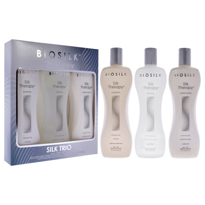 Silk Therapy Trio Set by Biosilk for Unisex - 3 Pc 12oz Biosilk Therapy Shampoo, 12oz Biosilk Therapy Conditioner, 12oz Biosilk Therapy Serum, , alternate image number 2