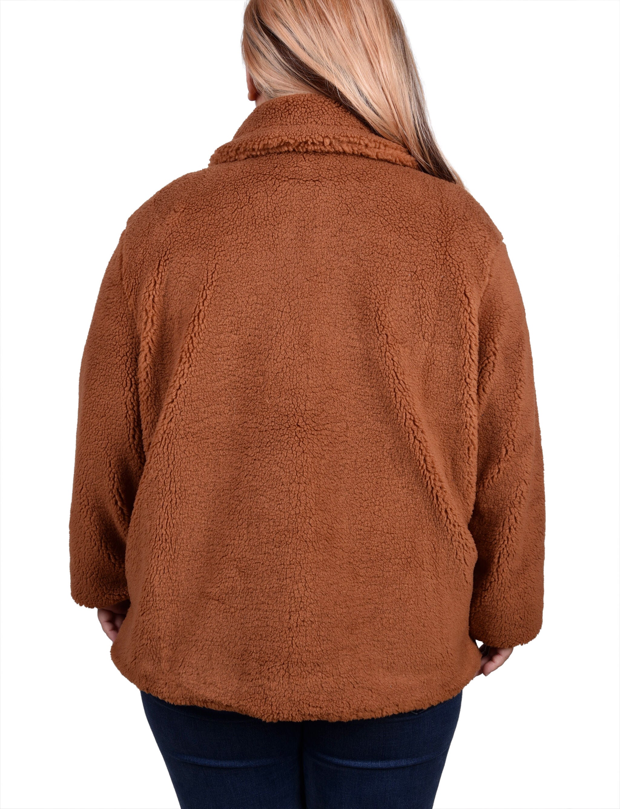 Long Sleeve Double Breasted Sherpa Jacket, , alternate image number 1