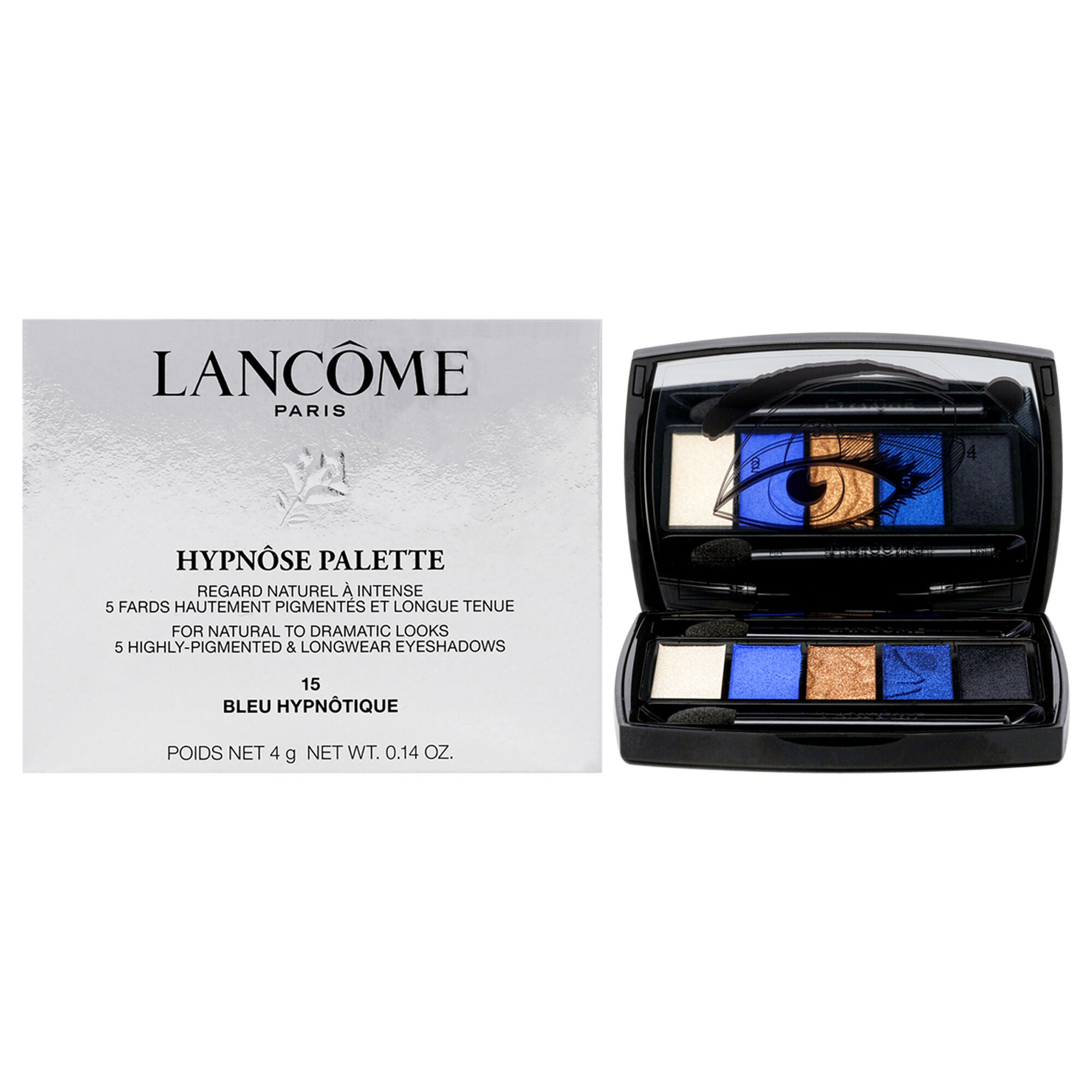 Hypnose 5-Color Eyeshadow Palette - 15 Bleu Hypnotique by Lancome for Women - 0.14 oz Eyeshadow, See Description, hi-res image number 0