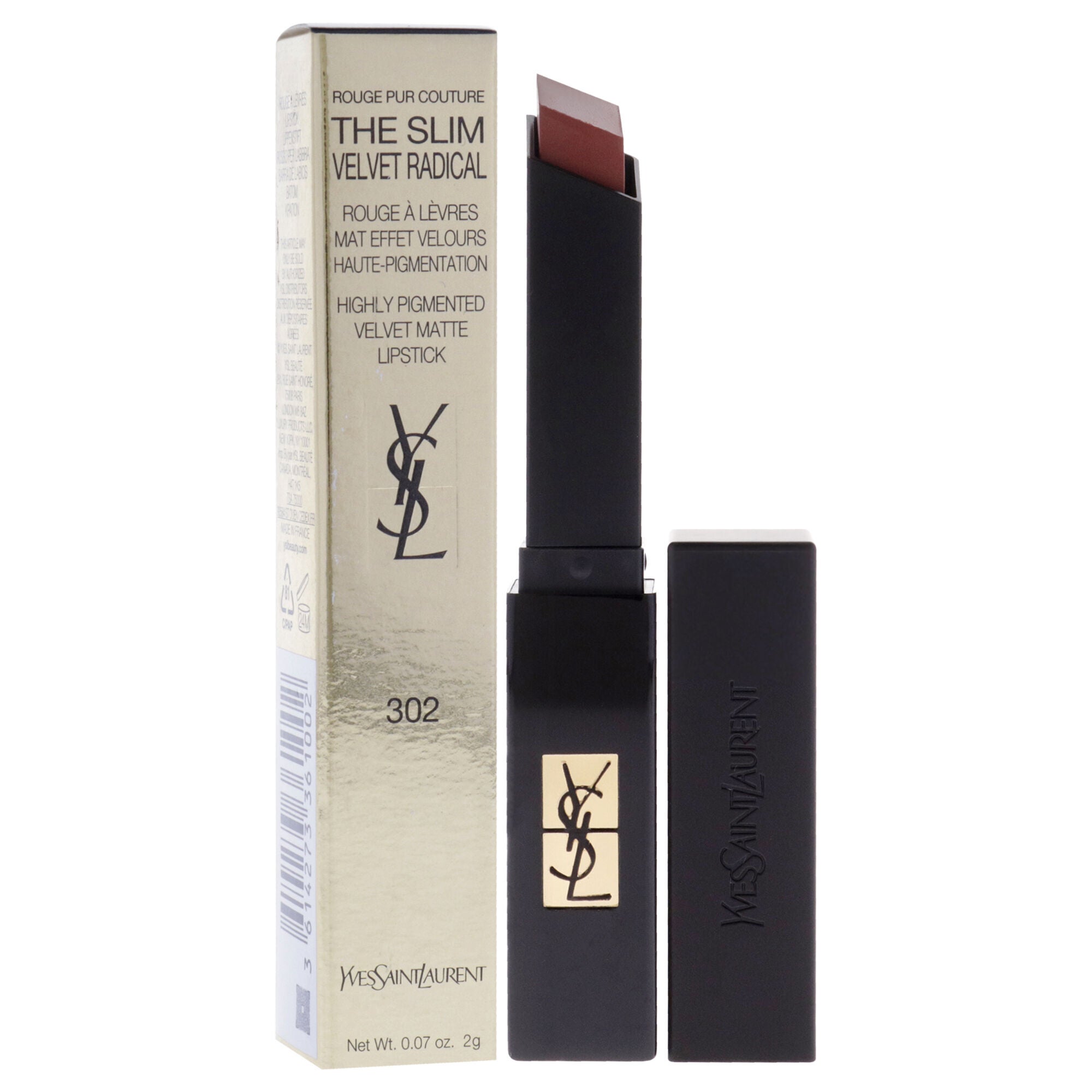 The Slim Velvet Radical Matte Lipstick - 302 Brown No Way Back by Yves Saint Laurent for Women - 0.07 oz Lipstick, See Description, alternate image number 1