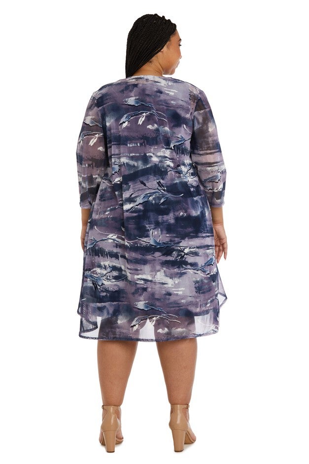 Two-Piece Power Mesh Jacket and Dress Set - Plus, , alternate image number null