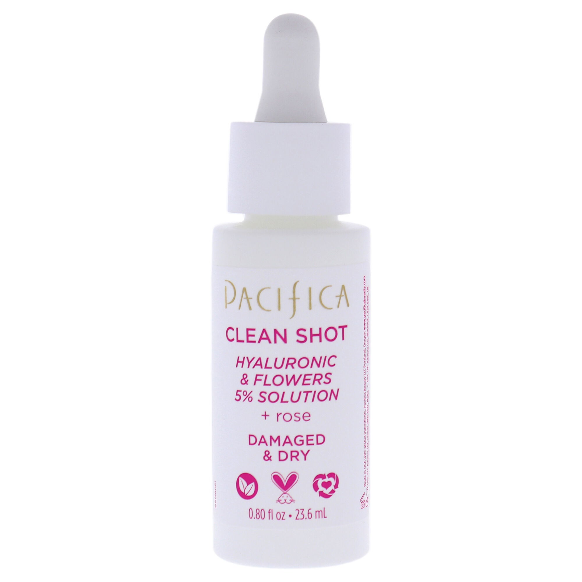 Clean Shot Hyaluronic and Flowers 5 Percent Solution by Pacifica for Unisex - 0.8 oz Serum, See Description, alternate image number 4
