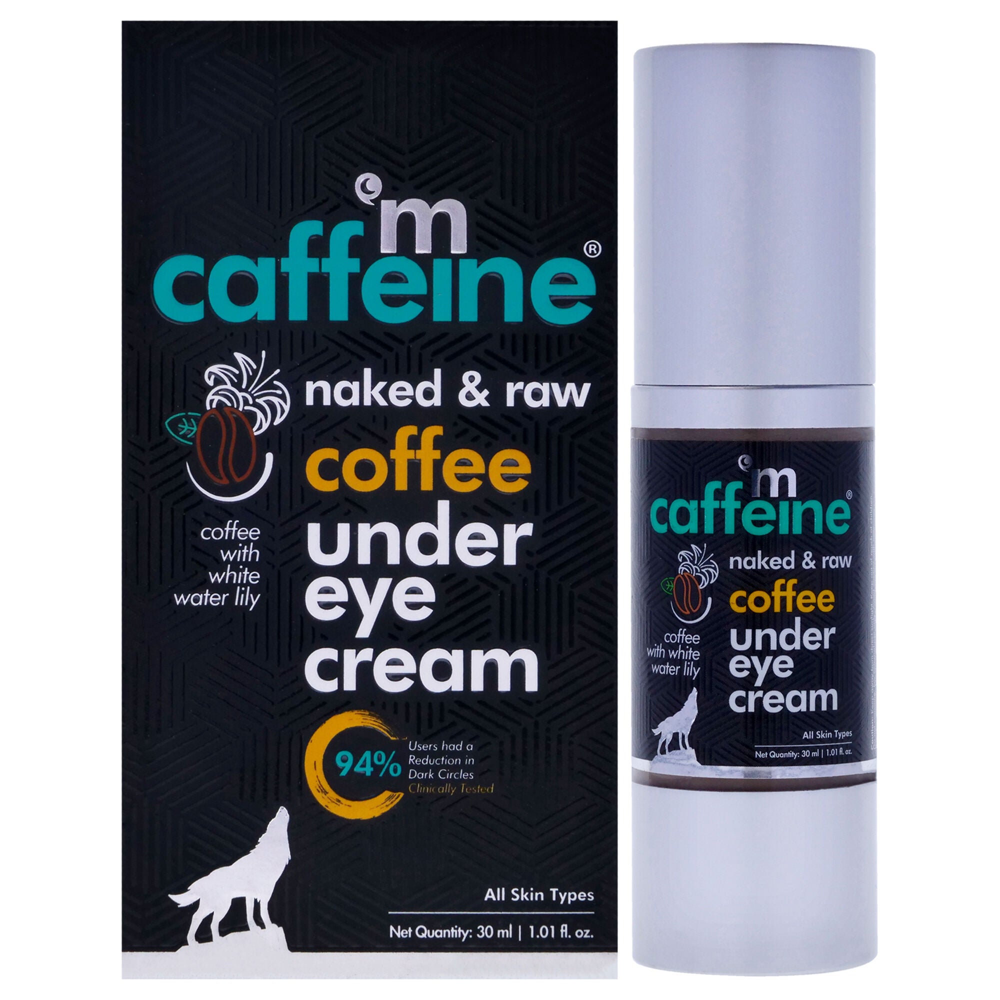Naked and Raw Coffee Under Eye Cream - White Water Lily - All Skin Types by mCaffeine for Unisex - 1.01 oz Cream, See Description, hi-res image number 0