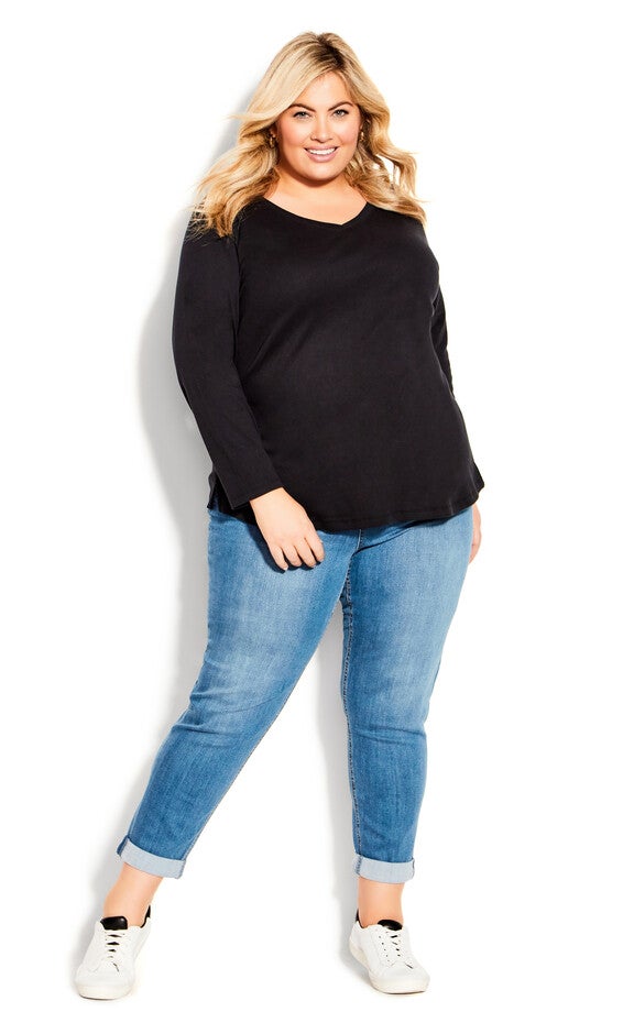 Girlfriend Stretch Jean Light Wash - petite, Blue, hi-res image number 0