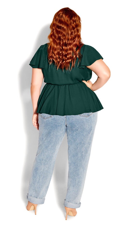 Wrap Frills Top - jade, , alternate image number 3